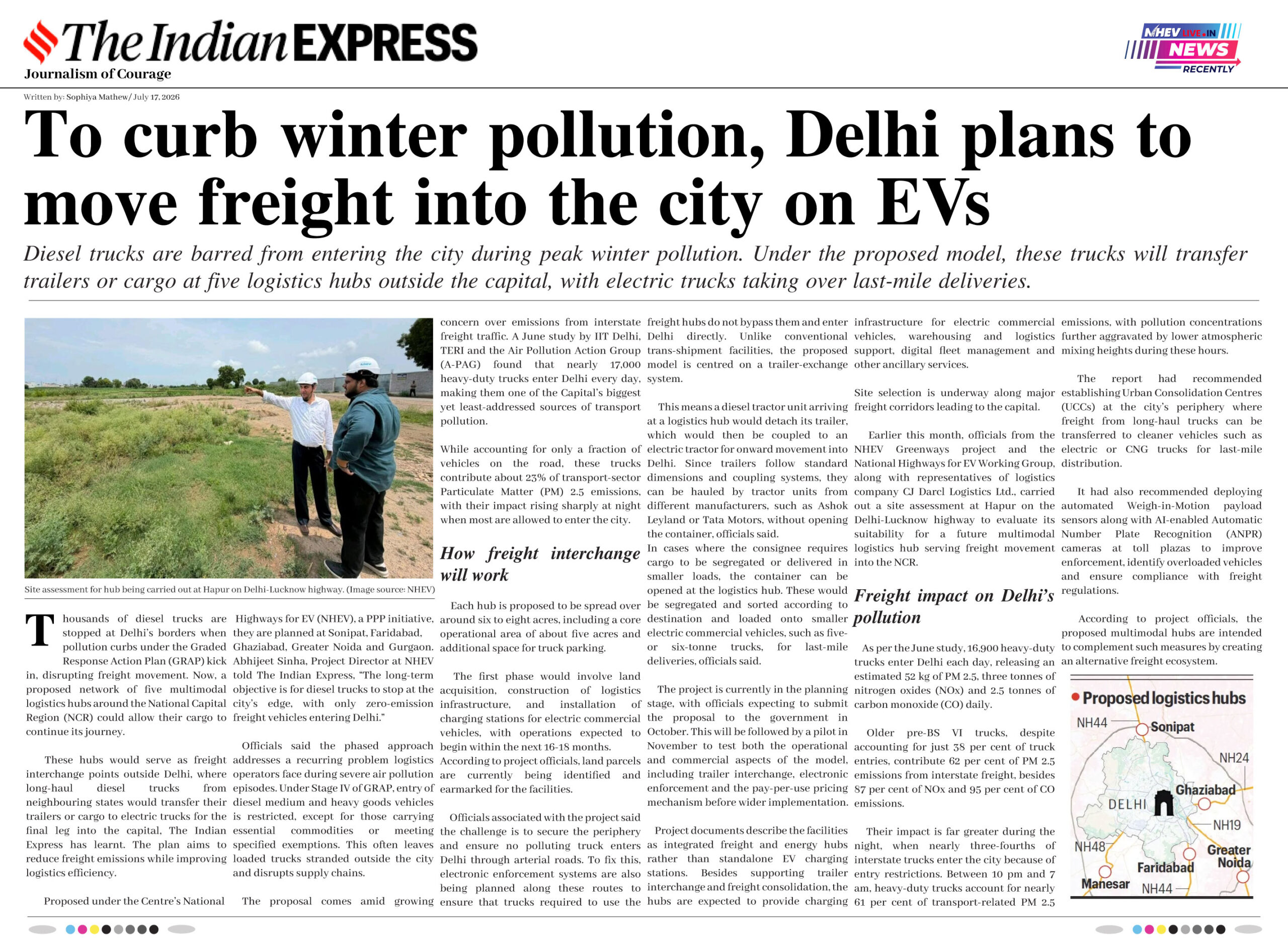 To curb Delhi winter pollution, Centre plans to move freight into the city on EVs